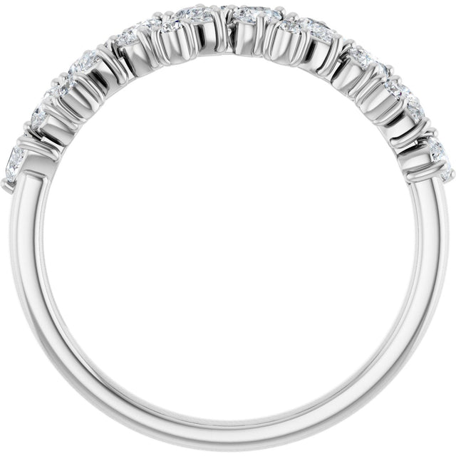 14K Gold Pear Lab-Grown Diamond Cluster Anniversary Band – 5/8 CTW - White Gold - view 2