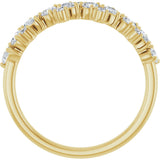 14K Gold Pear Lab-Grown Diamond Cluster Anniversary Band – 5/8 CTW - Yellow Gold - view 2