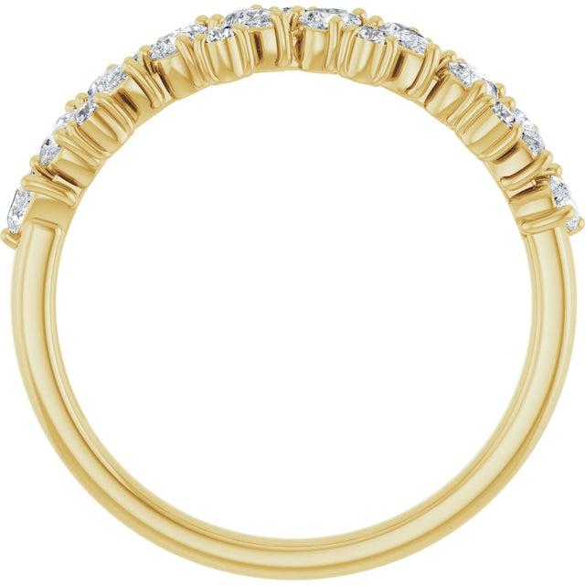 14K Gold Pear Lab-Grown Diamond Cluster Anniversary Band – 5/8 CTW - Yellow Gold - view 2
