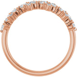14K Gold Pear Natural Diamond Cluster Anniversary Band – 5/8 CTW - Rose Gold - view 2