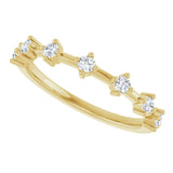 14K Gold Round Natural Diamond Seven-Stone Anniversary Band – 1/4–1/2 CTW - Yellow Gold - view 5