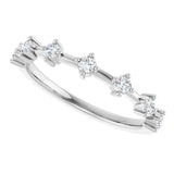 14K Gold Round Natural Diamond Seven-Stone Anniversary Band – 1/4–1/2 CTW - White Gold - view 5