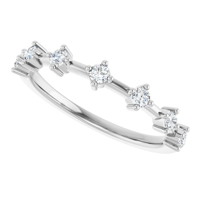 14K Gold Round Lab-Grown Diamond Seven-Stone Anniversary Band – 1/4–1/2 CTW - White Gold - view 5