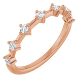14K Gold Round Natural Diamond Seven-Stone Anniversary Band – 1/4–1/2 CTW - Rose Gold