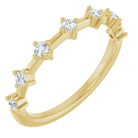 14K Gold Round Lab-Grown Diamond Seven-Stone Anniversary Band – 1/4–1/2 CTW - Yellow Gold
