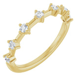 14K Gold Round Natural Diamond Seven-Stone Anniversary Band – 1/4–1/2 CTW - Yellow Gold
