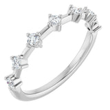14K Gold Round Natural Diamond Seven-Stone Anniversary Band – 1/4–1/2 CTW - White Gold