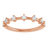 14K Gold Round Natural Diamond Seven-Stone Anniversary Band – 1/4–1/2 CTW - Rose Gold - view 3