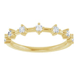 14K Gold Round Natural Diamond Seven-Stone Anniversary Band – 1/4–1/2 CTW - Yellow Gold - view 3