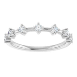 14K Gold Round Lab-Grown Diamond Seven-Stone Anniversary Band – 1/4–1/2 CTW - White Gold - view 3