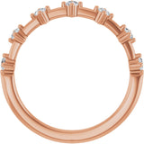 14K Gold Round Lab-Grown Diamond Seven-Stone Anniversary Band – 1/4–1/2 CTW - Rose Gold - view 2