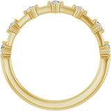 14K Gold Round Natural Diamond Seven-Stone Anniversary Band – 1/4–1/2 CTW - Yellow Gold - view 2