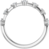 14K Gold Round Natural Diamond Seven-Stone Anniversary Band – 1/4–1/2 CTW - White Gold - view 2