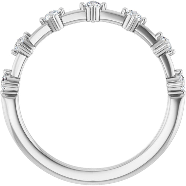 14K Gold Round Lab-Grown Diamond Seven-Stone Anniversary Band – 1/4–1/2 CTW - White Gold - view 2