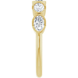 14K Gold Oval Lab-Grown Diamond Half-Bezel Five-Stone Anniversary Band - 9/10 CTW - Yellow Gold - view 4