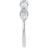 Platinum Oval Lab-Grown Diamond Half-Bezel Five-Stone Anniversary Band - 9/10 CTW - view 4