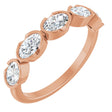 14K Gold Oval Lab-Grown Diamond Half-Bezel Five-Stone Anniversary Band - 9/10 CTW - Rose Gold