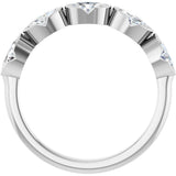Platinum Oval Lab-Grown Diamond Half-Bezel Five-Stone Anniversary Band - 9/10 CTW - view 2