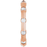 14K Gold Round Lab-Grown Diamond Channel-Set Knife Eternity Band – 2.3 mm Stones - Rose Gold - view 4