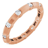 14K Gold Round Natural Diamond Channel-Set Knife Eternity Band – 2.3 mm Stones - Rose Gold