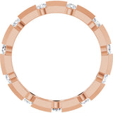 14K Gold Round Lab-Grown Diamond Channel-Set Knife Eternity Band – 2.3 mm Stones - Rose Gold - view 2
