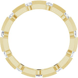 14K Gold Round Lab-Grown Diamond Channel-Set Knife Eternity Band – 2.3 mm Stones - Yellow Gold - view 2