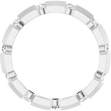 14K Gold Round Lab-Grown Diamond Channel-Set Knife Eternity Band – 2.3 mm Stones - White Gold - view 2