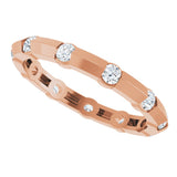 14K Gold Round Lab-Grown Diamond Channel-Set Knife Eternity Band – 2.3 mm Stones - Rose Gold - view 5