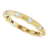 14K Gold Round Lab-Grown Diamond Channel-Set Knife Eternity Band – 2.3 mm Stones - Yellow Gold - view 5