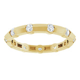 14K Gold Round Lab-Grown Diamond Channel-Set Knife Eternity Band – 2.3 mm Stones - Yellow Gold - view 3