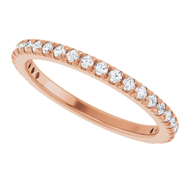 14K Gold Round Lab-Grown Diamond French-Set Anniversary Band – 1/3–1 CTW - Rose Gold - view 5