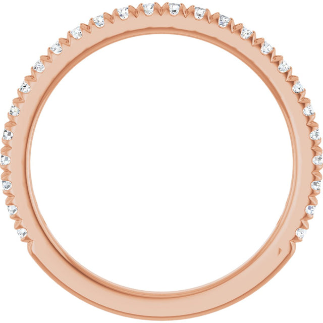 14K Gold Round Lab-Grown Diamond French-Set Anniversary Band – 1/3–1 CTW - Rose Gold - view 2