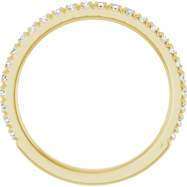 14K Gold Round Lab-Grown Diamond French-Set Anniversary Band – 1/3–1 CTW - Yellow Gold - view 2