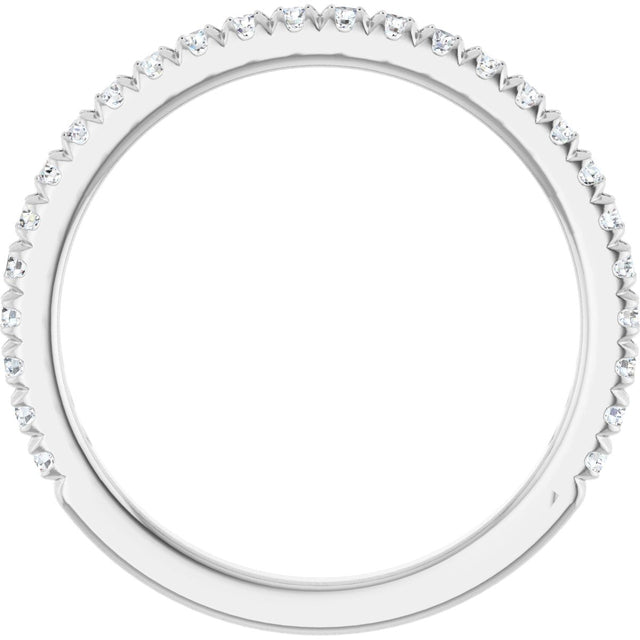 Platinum Round Lab-Grown Diamond French-Set Anniversary Band – 1/3–1 CTW - view 2