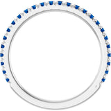 Platinum Round Lab-Grown Blue Sapphire French-Set Anniversary Band - view 2