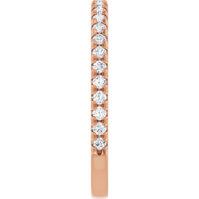 14K Gold Round Lab-Grown Diamond French-Set Anniversary Band – 1/3–1 CTW - Rose Gold - view 4