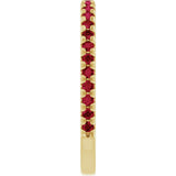 14K Gold Round Natural Ruby French-Set Anniversary Band - Yellow Gold - view 4