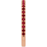14K Gold Round Natural Ruby French-Set Anniversary Band - Rose Gold - view 4