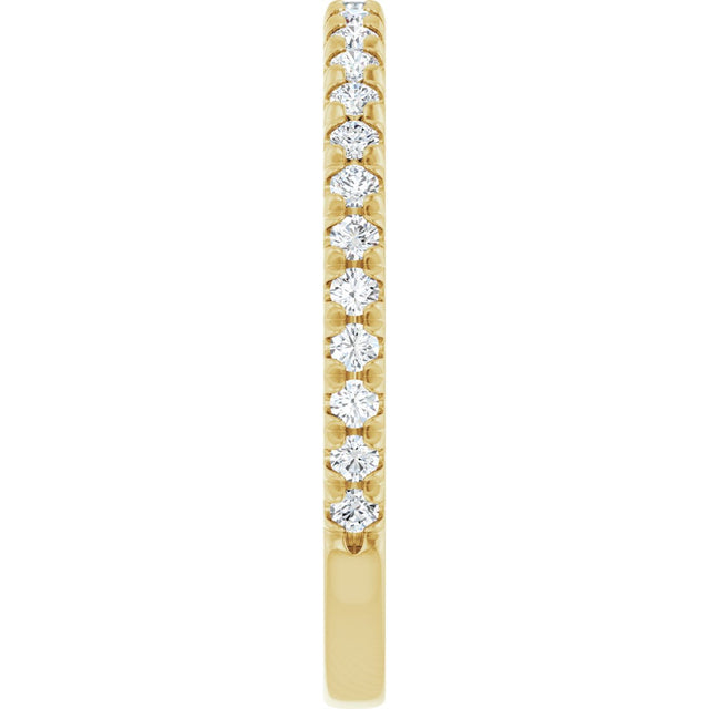 14K Gold Round Lab-Grown Diamond French-Set Anniversary Band – 1/3–1 CTW - Yellow Gold - view 4