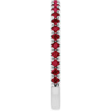 Platinum Round Lab-Grown Ruby French-Set Anniversary Band - view 4