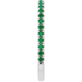 Platinum Round Natural Emerald French-Set Anniversary Band - view 4