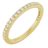 14K Gold Round Natural Diamond French-Set Anniversary Band – 1.5 mm Stones - Yellow Gold