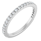 14K Gold Round Lab-Grown Diamond French-Set Anniversary Band – 1/3–1 CTW - White Gold