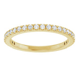 14K Gold Round Lab-Grown Diamond French-Set Anniversary Band – 1/3–1 CTW - Yellow Gold - view 3