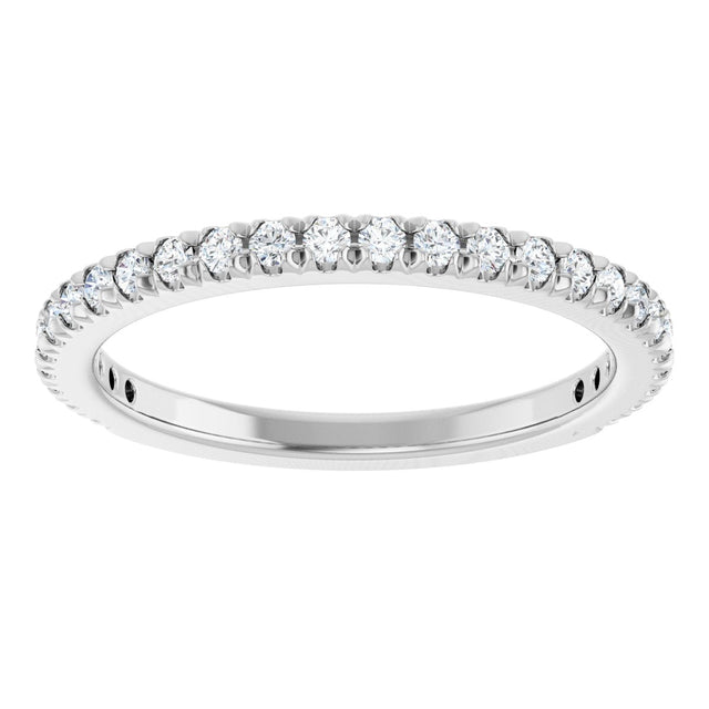 Platinum Round Natural Diamond French-Set Anniversary Band – 1/3–1 CTW - view 3