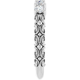 14K Gold Round Lab-Grown Diamond Five-Stone Sculptural Anniversary Band - 1/2 CTW - White Gold - view 4