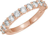 14K Gold Round Natural Diamond Eleven-Stone Anniversary Band – 1/5–1 CTW - Rose Gold