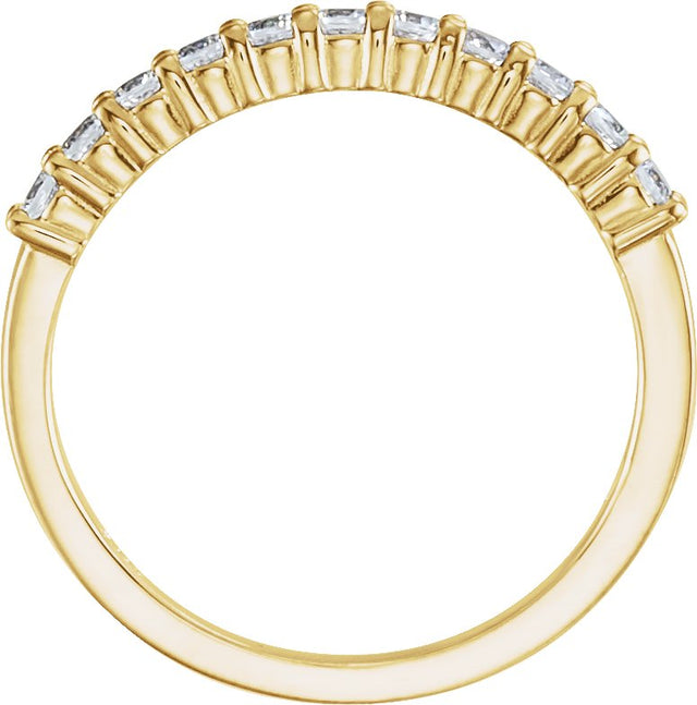 14K Gold Round Natural Diamond Eleven-Stone Anniversary Band – 1/5–1 CTW - Yellow Gold - view 2