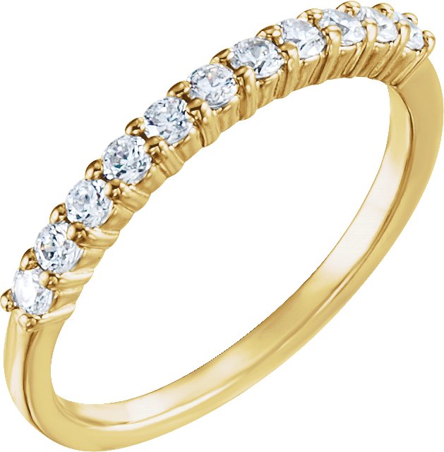 14K Gold Round Lab-Grown Diamond Eleven-Stone Anniversary Band – 1/5–1 CTW - Yellow Gold