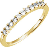 14K Gold Round Natural Diamond Eleven-Stone Anniversary Band – 1/5–1 CTW - Yellow Gold